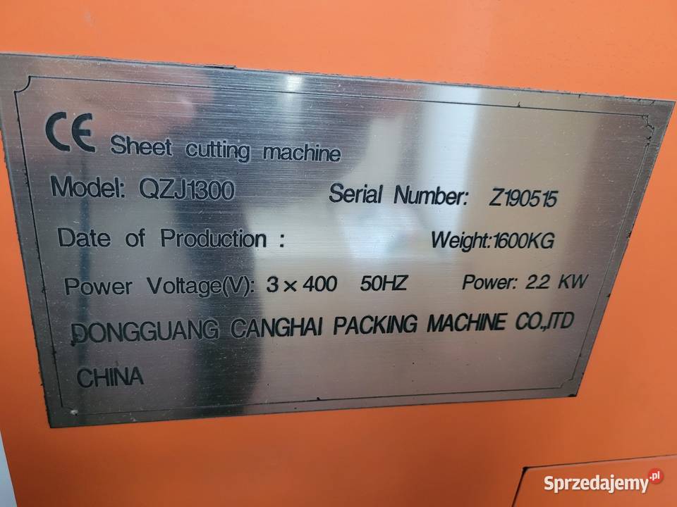 Gilotyna Przekrawacz Wzdłużny Poprzeczny do Sokola