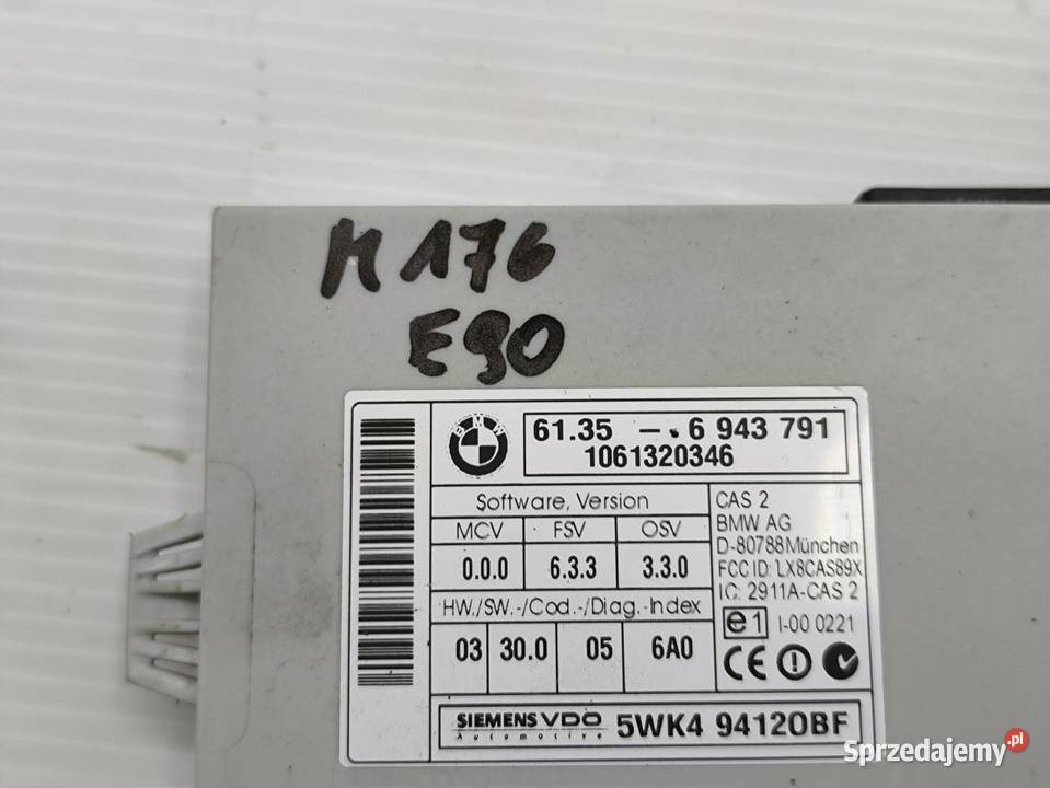 MODUŁ STEROWNIK CAS BMW E90 E91 6943791 osobowe wielkopolskie