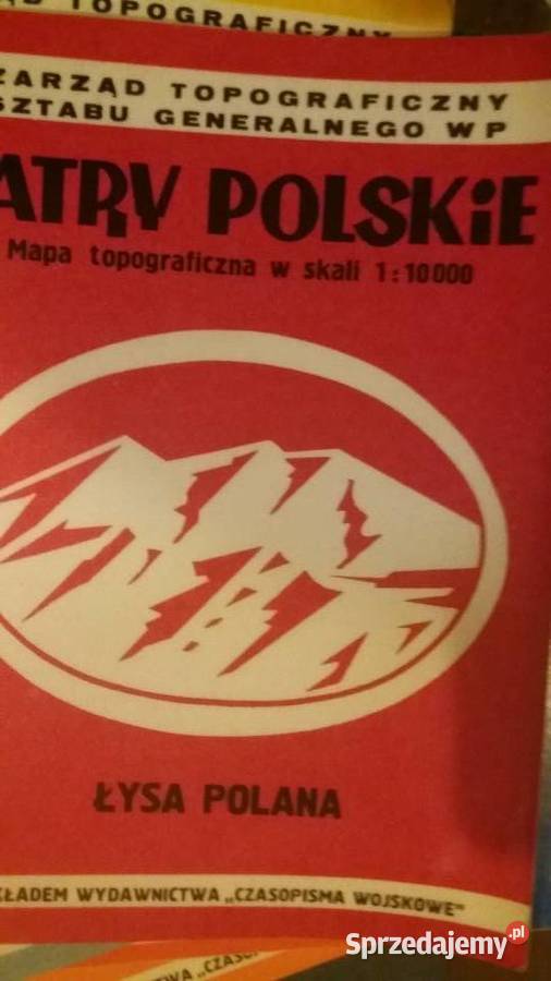 Tatry polskieŁysa Polana mapa topograficzna