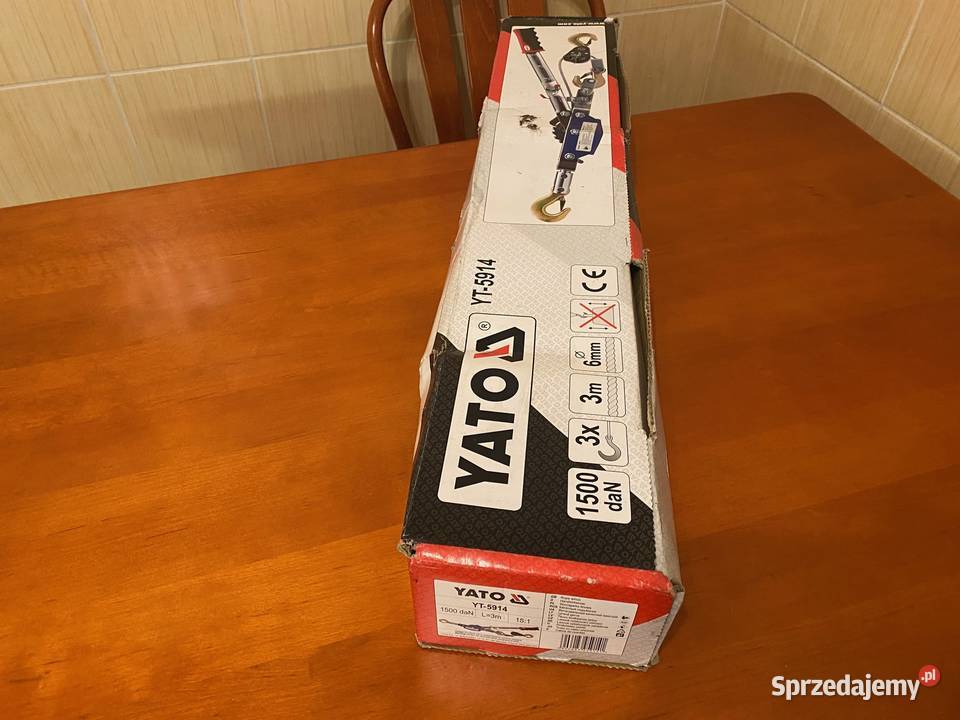 Wyciągarka linowa pozioma 1500 daN 3m YATO Pozostałe Bydgoszcz sprzedam