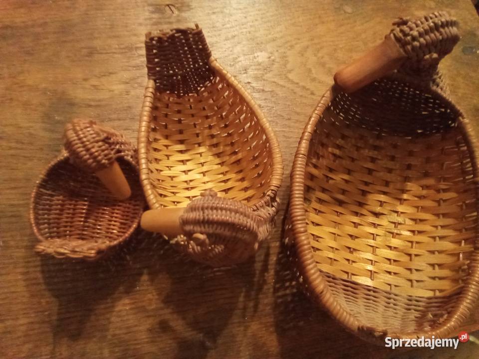 3 kaczki ręcznie robione wiklinowe mała średnia Warszawa sprzedam