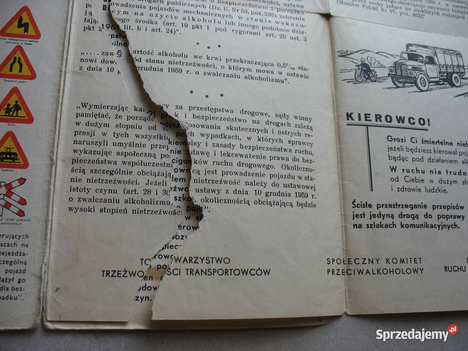 Stara mapa samochodowa ttt Warszawa M20 FSO podkarpackie Przemyśl