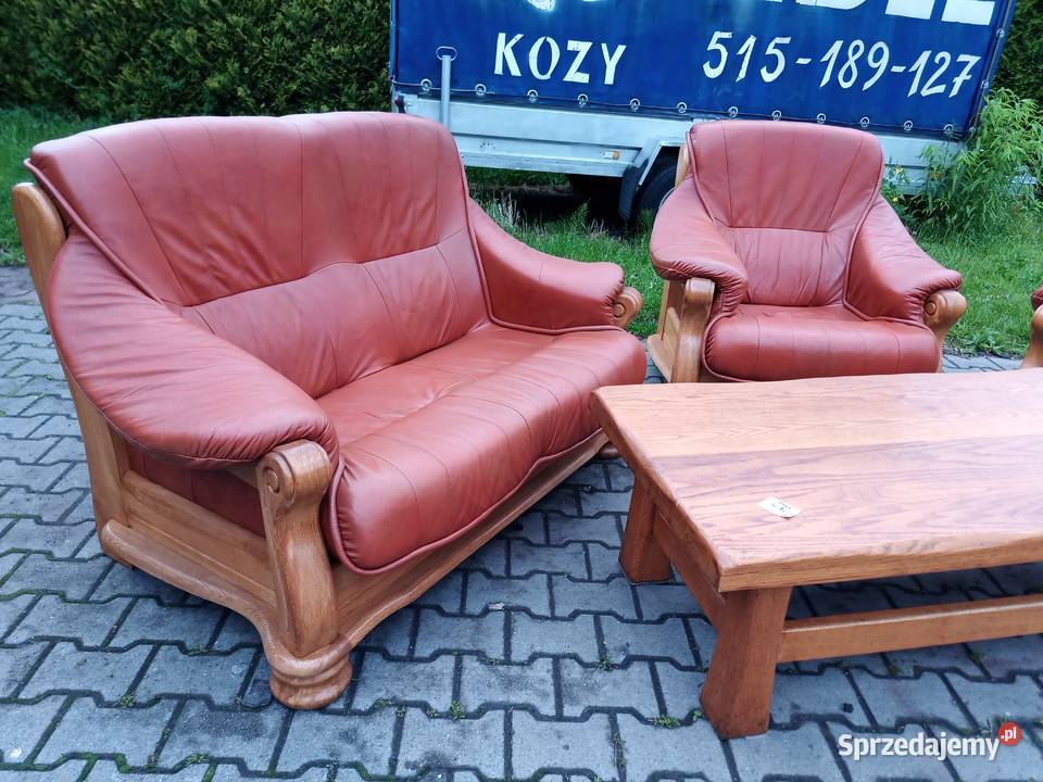 Komplet Wypoczynkowy MODY 211 i Ława Dąb Skóra Kozy sprzedam