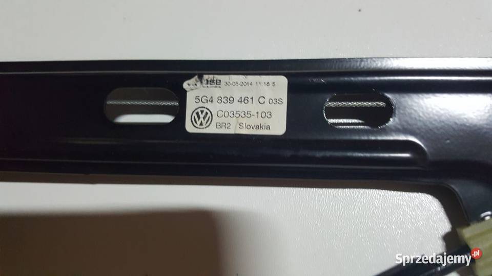 VW Golf VII mechanizm podnoszenia szyby tył lewy