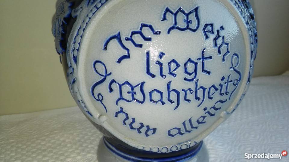dzbanek dzban ceramiczny poniemiecki kobalt Gdańsk