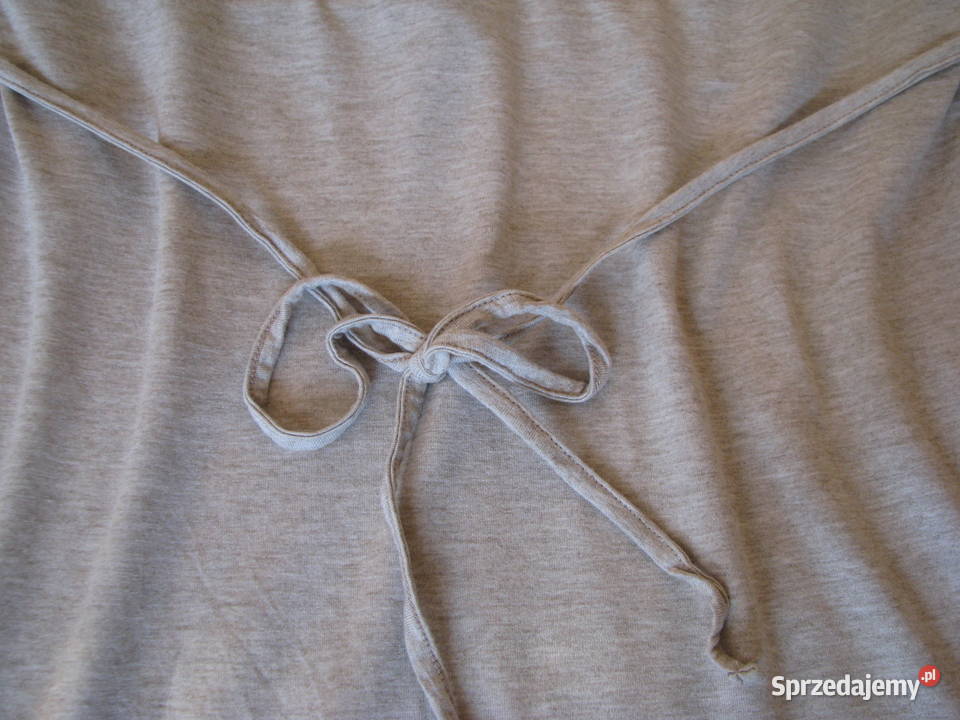 Elegancka koszulka bluzka na szelkach M cekinki brązowy/beżowy Brzegi