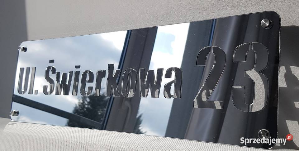 Tabliczka adresowa srebrna personalizowana Częstochowa