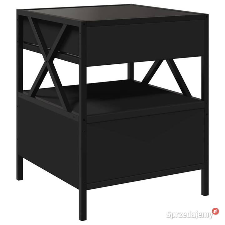 Stolik nocny z LED Infinity czarny 40x40x51 Warszawa