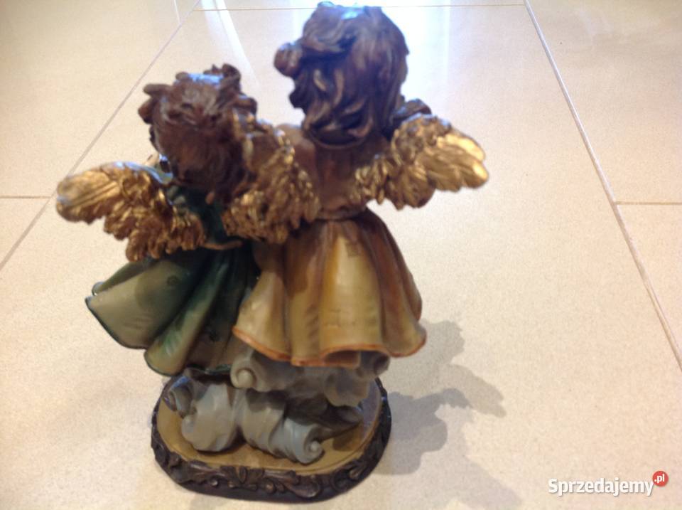 Piękna Figurka Grające Aniołki Dekoracja wielokolorowy lubuskie Nowa Sól