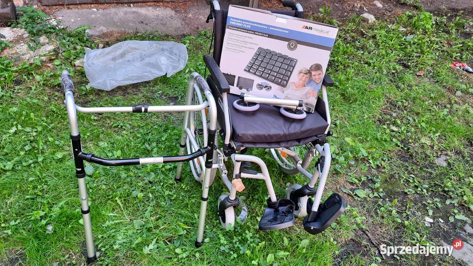 Sprzedam wózek inwalidzki balkonik poduszke