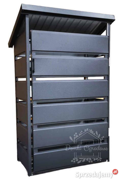 Wiata śmietnikowa spad tył 09x05m Antracyt