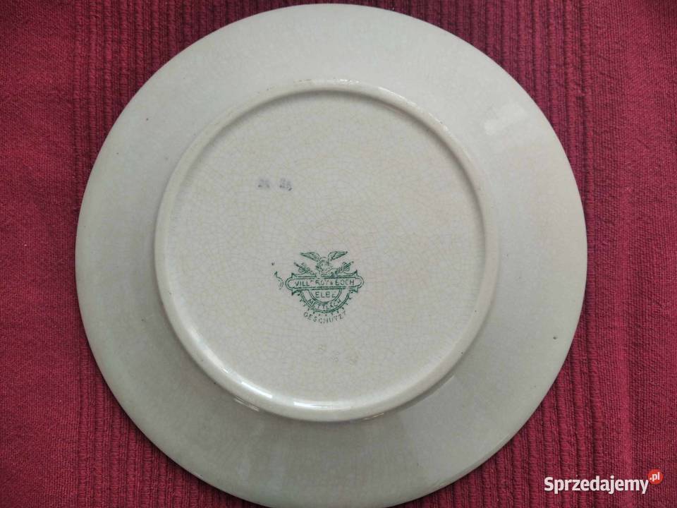 Porcelanowy zabytkowy talerz VilleroyBoch Elbe Gdańsk