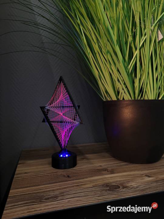 Dekoracyjna lamka uv z siatką geometryczną 3d wielokolorowy Tychy