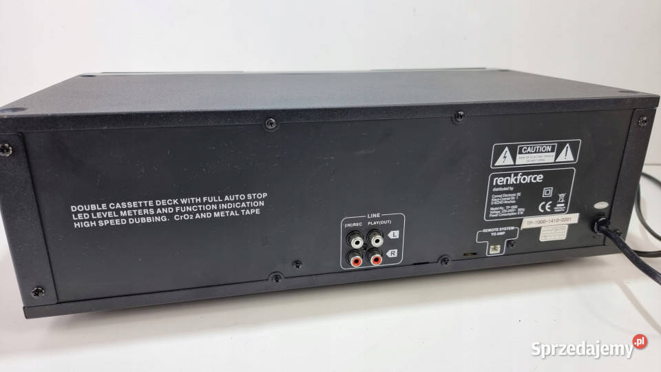 Renkforce magnetofon dwukasetowy TP1000 TP 1000 wielkopolskie Międzychód sprzedam