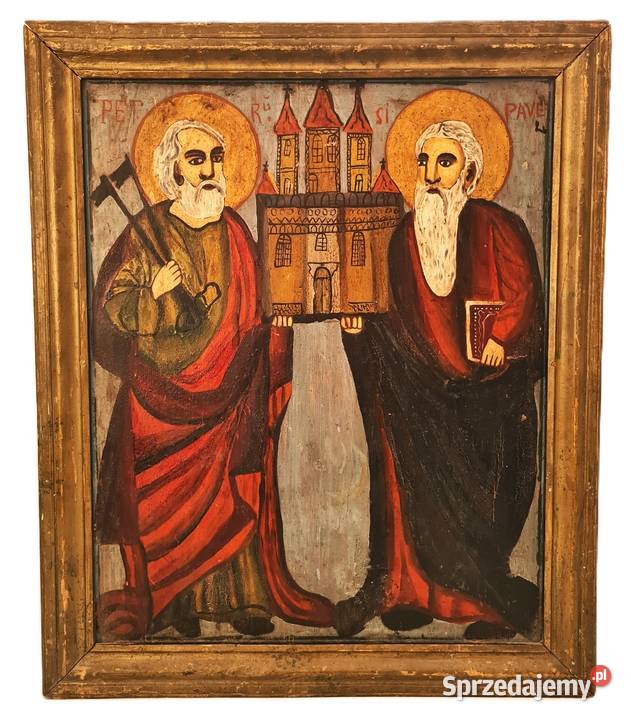 Ikona Święci Piotr i Paweł XIX wiek 0343 Warszawa