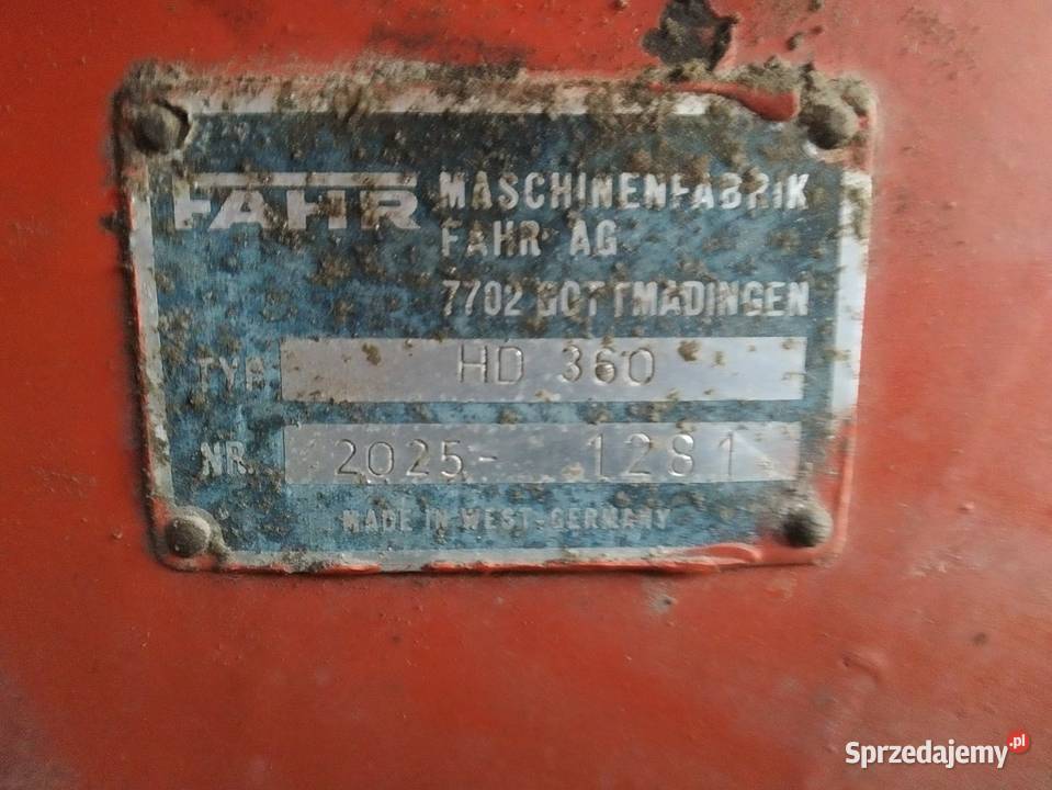 Prasa kostkująca FAHR HD 360 nieuszkodzony Maszyny rolnicze Lipnica