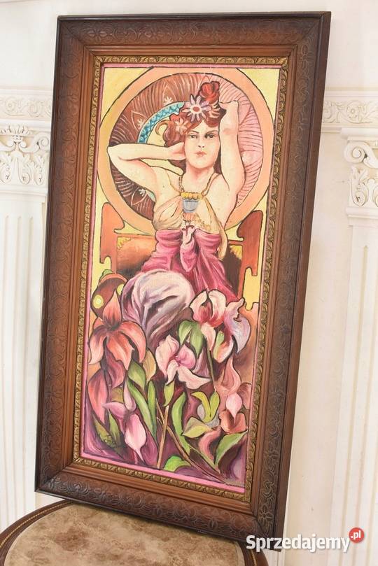 Alfons Mucha Dama Kameliowa Portret z Kwiatami 2 małopolskie Kraków