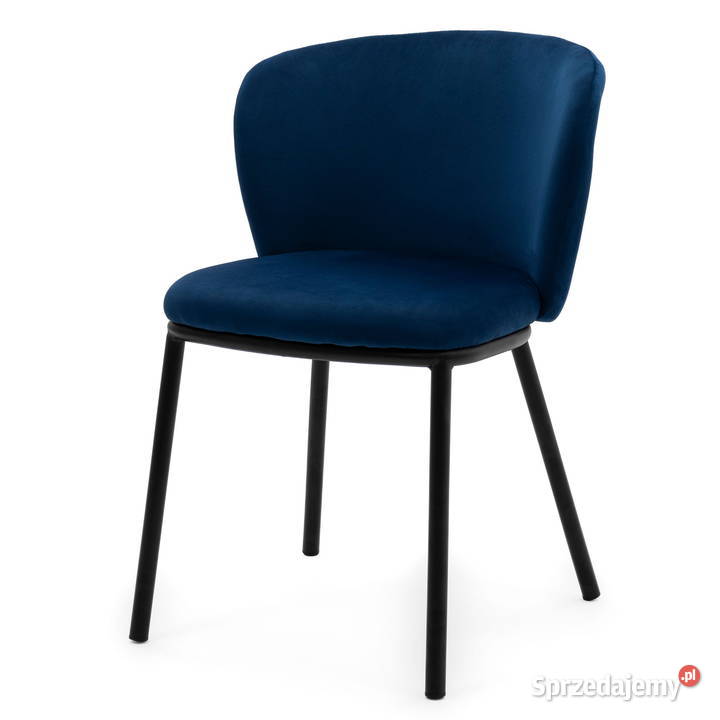 Granatowe Krzesło Tapicerowane Bari Wysyłka 24H
