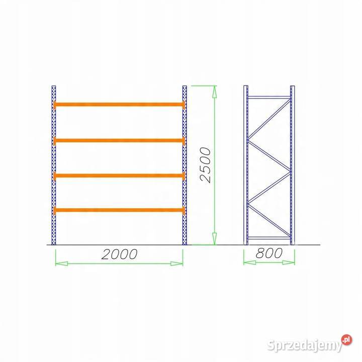 REGAŁ MAGAZYNOWY METALOWY WYTRZYMAŁY MRTK58