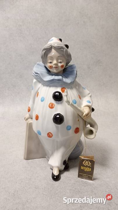 TENGRA Porcelanowy Klaun Pierrot grający na Porcelana i szkło dolnośląskie Jawor sprzedam