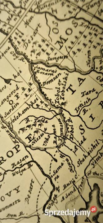 Starodruk Carska Rosja Syberia Mapa 1732 r Poznań