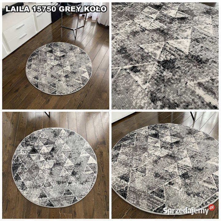 OKRĄGŁY DYWAN 100X100 GĘSTY WŁOS LAILA 15750