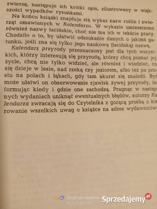 Kalendarz przyrody książki Warszawa księgarnia sprzedam
