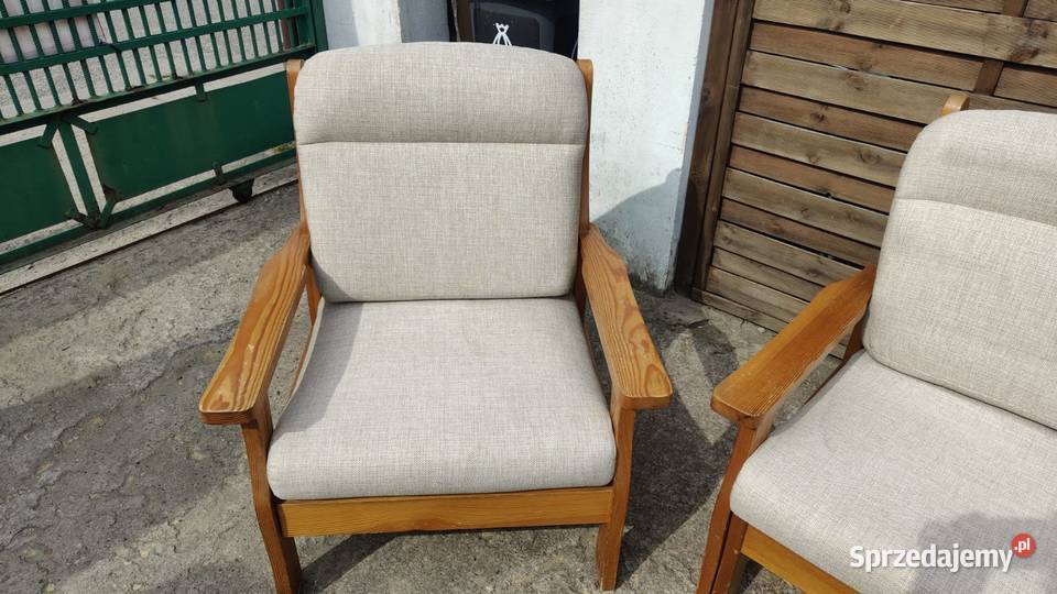 Komplet kanapa fotel drewno sosnowe lata 80 Warszawa
