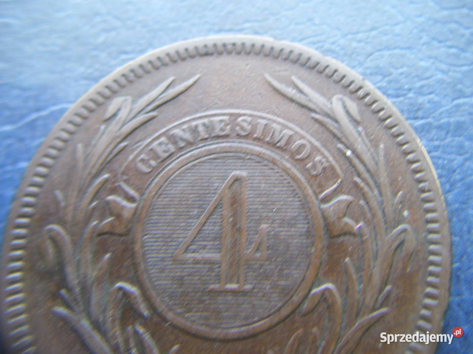 Stare monety 4 centesimos 1869 Urugwaj Numizmatyka Lesko