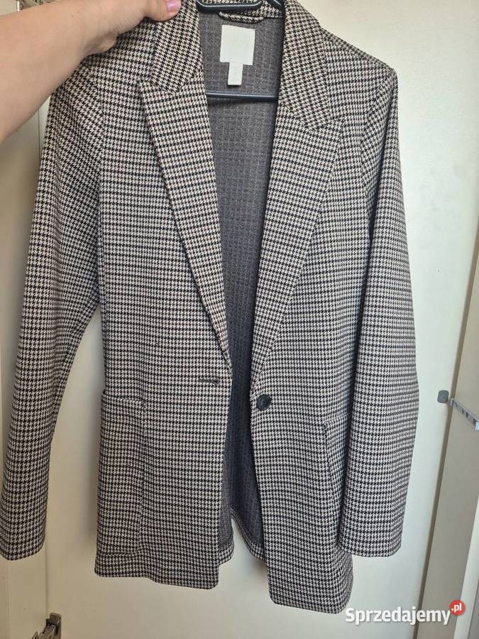 Marynarka damska w pepitke marki HM rozmiar S Brzezna