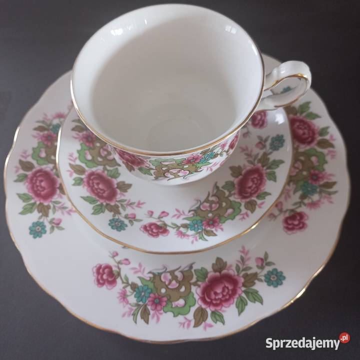 Queen Anne angielska porcelana zestaw trio zachodniopomorskie Gryfino