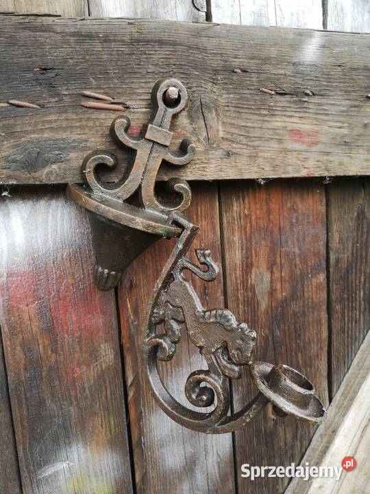 Świecznik naścienny aluminiowy brązowy Dekoracje i ozdoby