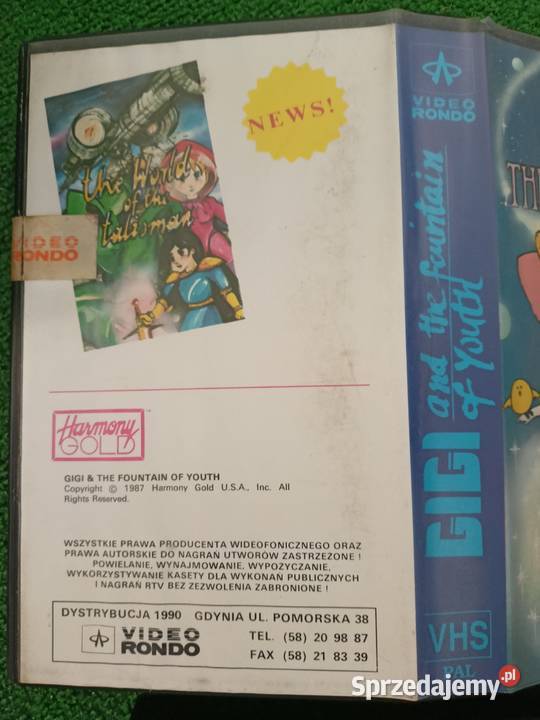 Kaseta VHS anime Gigi and the fountain youth Rzeszów