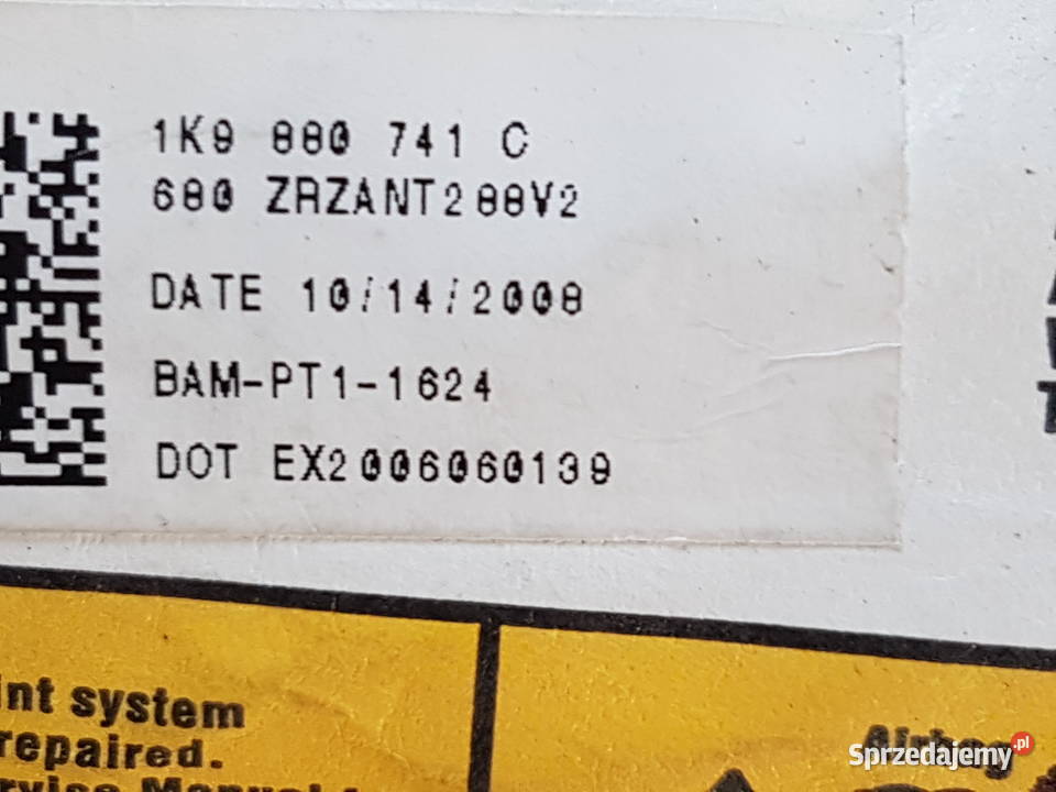 VW GOLF V KOMBI KURTYNA POWIETRZNA LEWA PRAWA