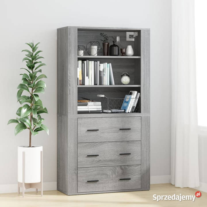 Wysoka szafka szary dąb sonoma materiał Warszawa