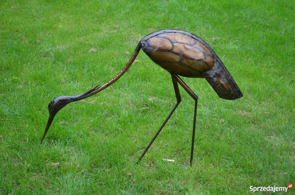 Czapla ptak metalowy do ogrodu Jedyny taki Lębork
