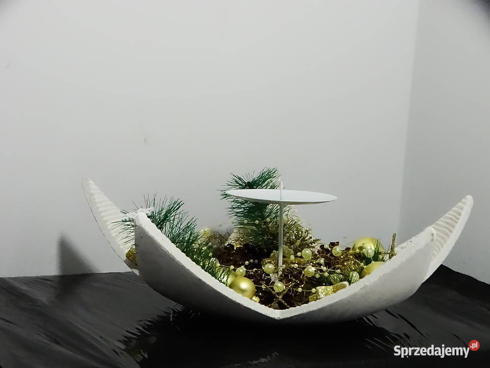 Świecznik świąteczny gwiazda z dekoracją zimową Biłgoraj sprzedam