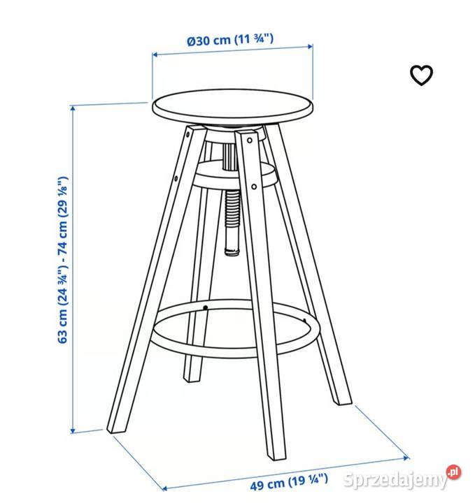 IKEA DALFRED Stołek barowy czarny 6374 Hokery