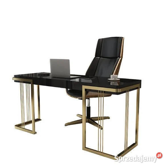 Czarne złote biurko ze stali nierdzewnej ACŁ Nowy Sącz