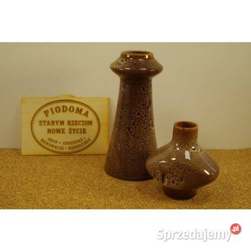 Komplet dwóch wazonów ceramicznych retro