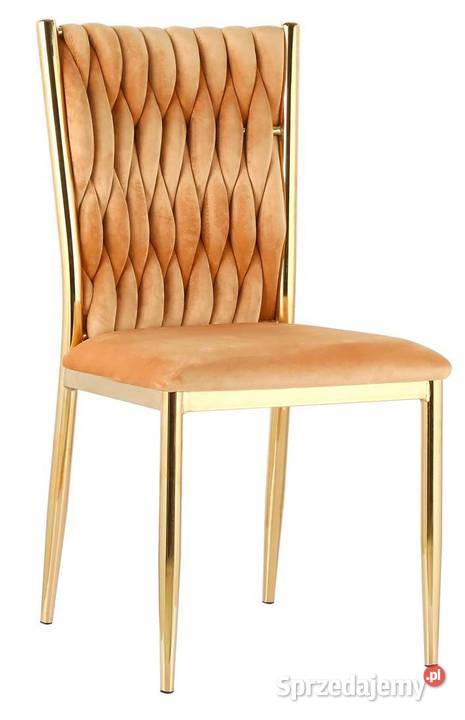 Miodowe Krzesło Tapicerowane Mia Wysyłka 24H wielkopolskie