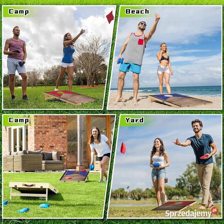 NZQXJXZ Cornhole Zestaw 90x60 Drewniane Plansze mazowieckie Myszyniec