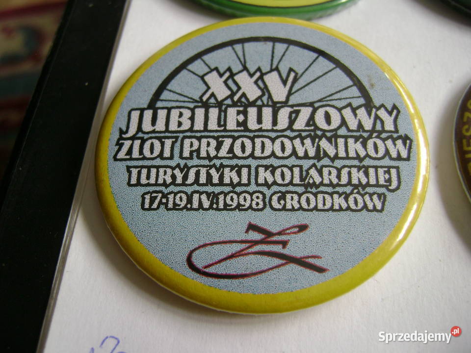Starocie z PRL ROWER Zestaw 7 wpinek kolarskich