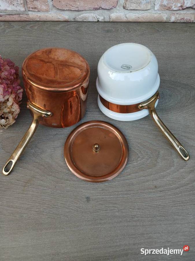 Profesjonalny miedziany garnek do kąpieli wodnej