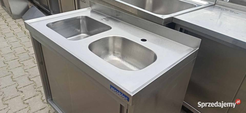 ZLEW 2 KOMOROWY Z SZAFKĄ 90x50x85 P O Gastronomia Ostrów Wielkopolski