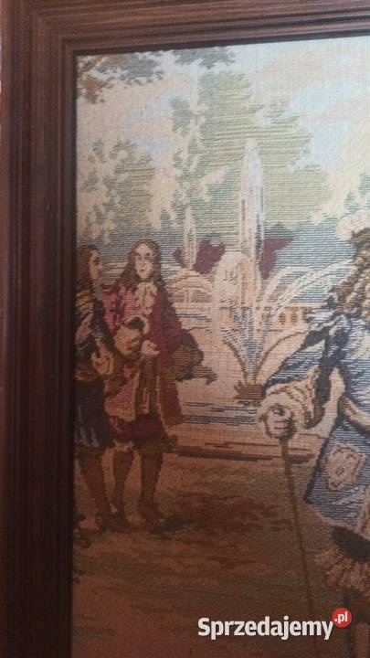 Gobelin w ramach obraz Scena dworska Haft Gdańsk