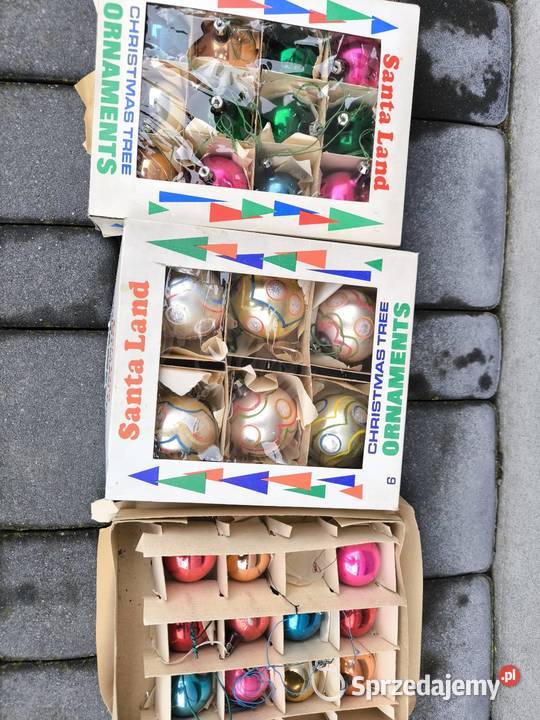 Bombki szklane choinkowe lata 70te okresu PRL Dekoracje świąteczne Radomsko