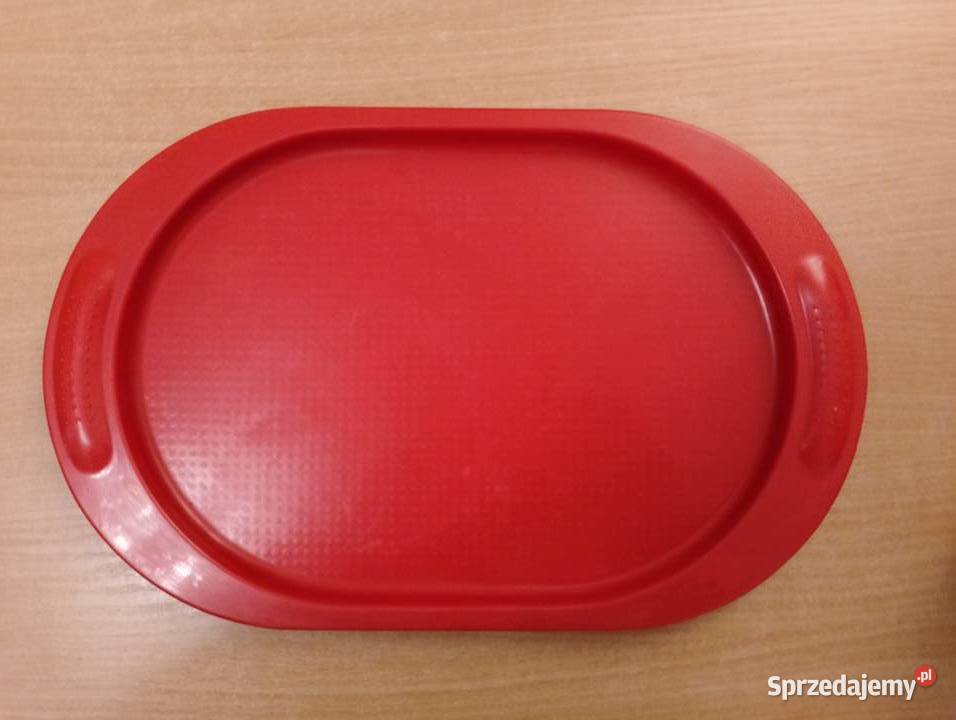 TACA kuchenna owalna plastikowa czerwona tacka z odcienie czerwieni Wyposażenie wnętrz wielkopolskie Złotniki