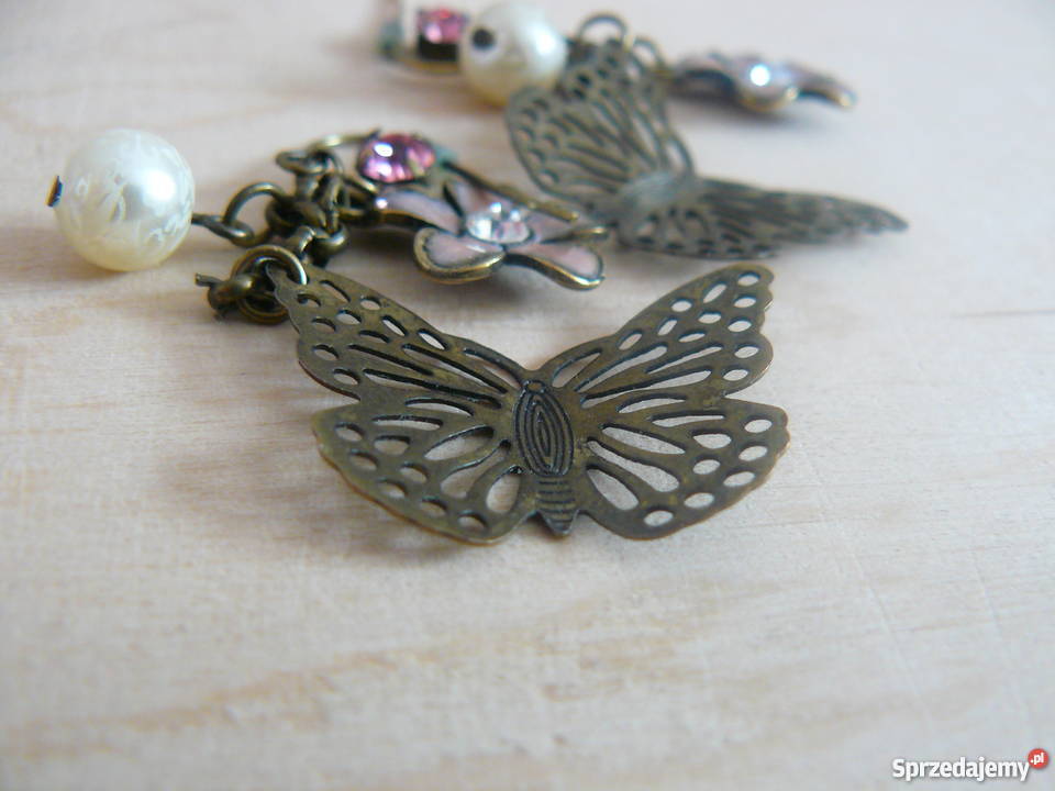 Kolczyki z motylem i kwiatkiem Wrocław
