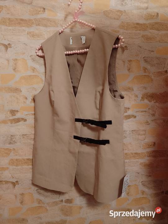 40L ASOS Beżowa kamizelka biznesowa z zapięciem Bluzki i koszule Kraków